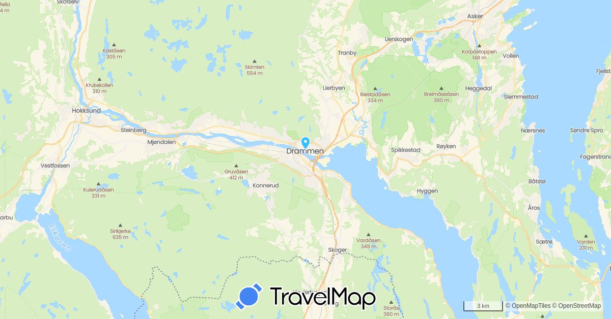 TravelMap itinerary: boat in Norway (Europe)
